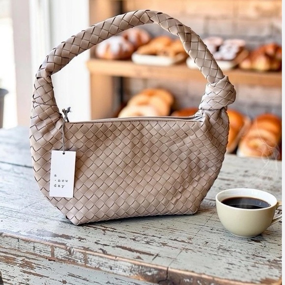 a new day Handbags - A New Day Beige Woven Shoulder Bag